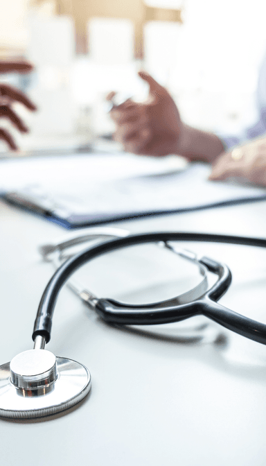 Female doctor with hijab and stethoscope
