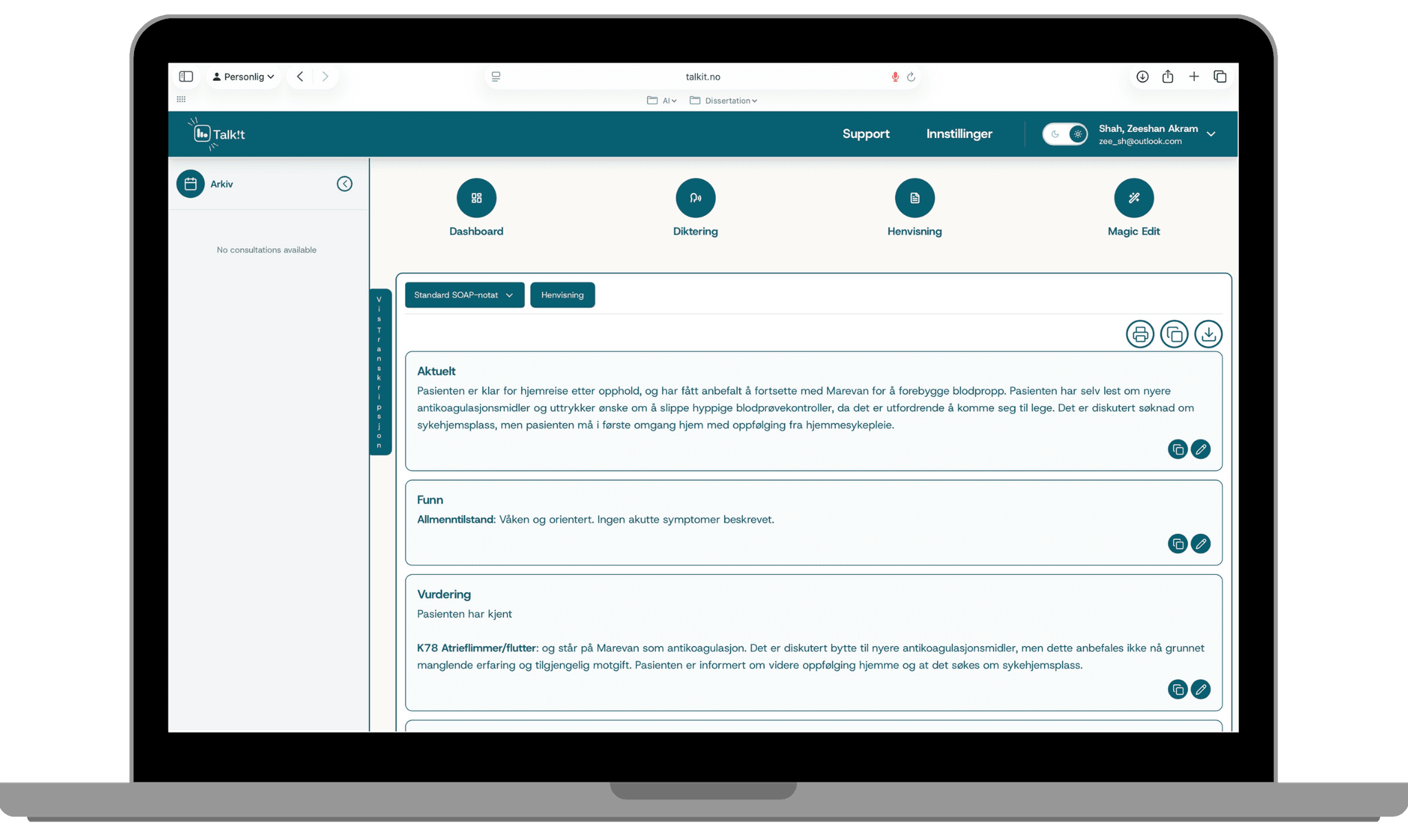 Feature interface mockup